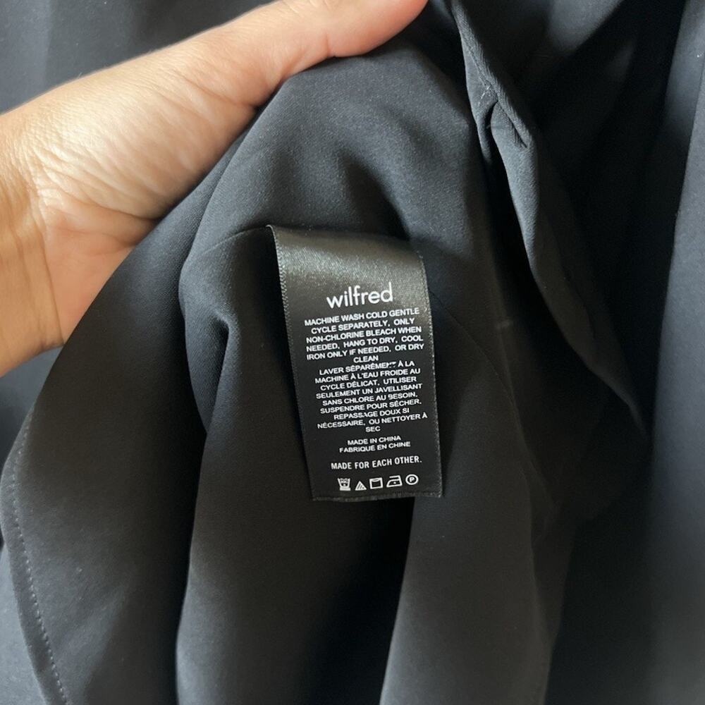 Wilfred Aritzia 4 Black Puff Sleeve Mini Dress Sweetheart Neck Coquette - Picture 7 of 9